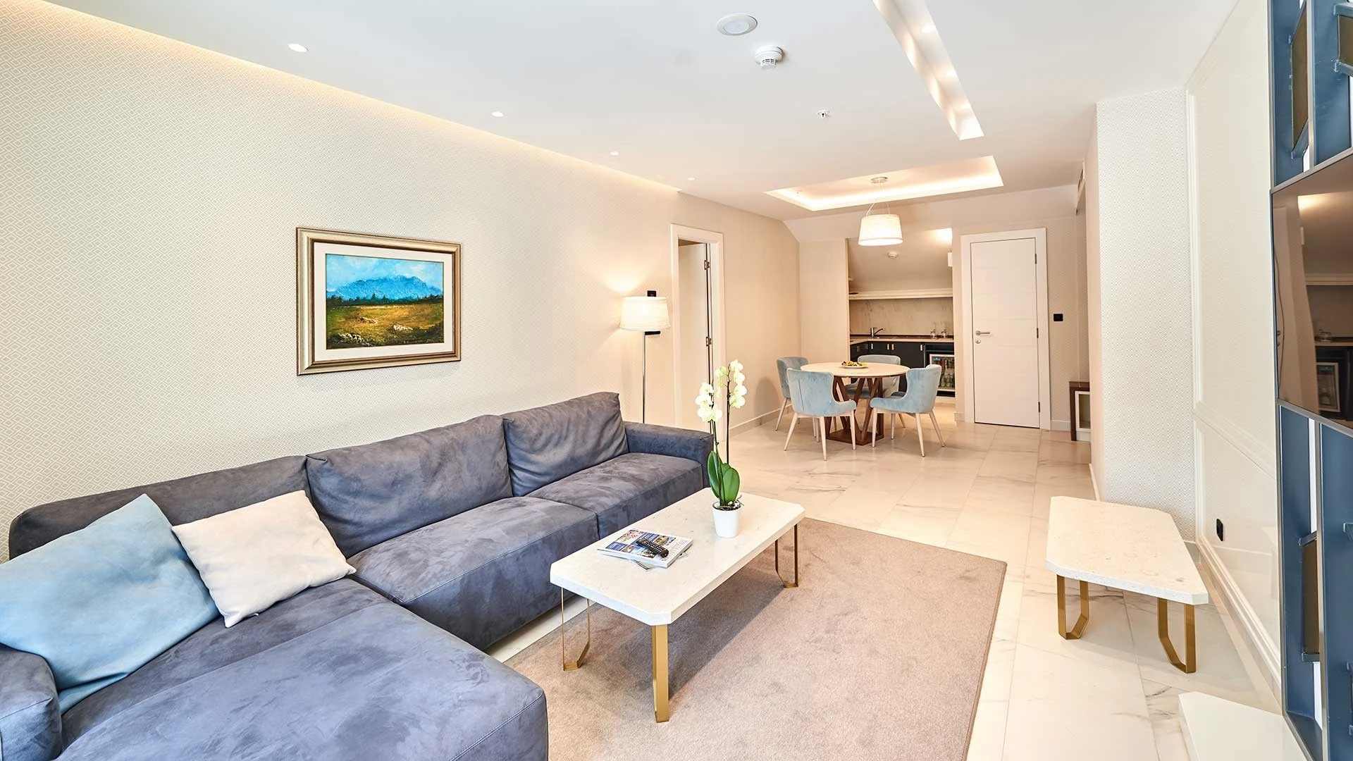 Spacious Living Room with Elegant Décor and Scenic Views