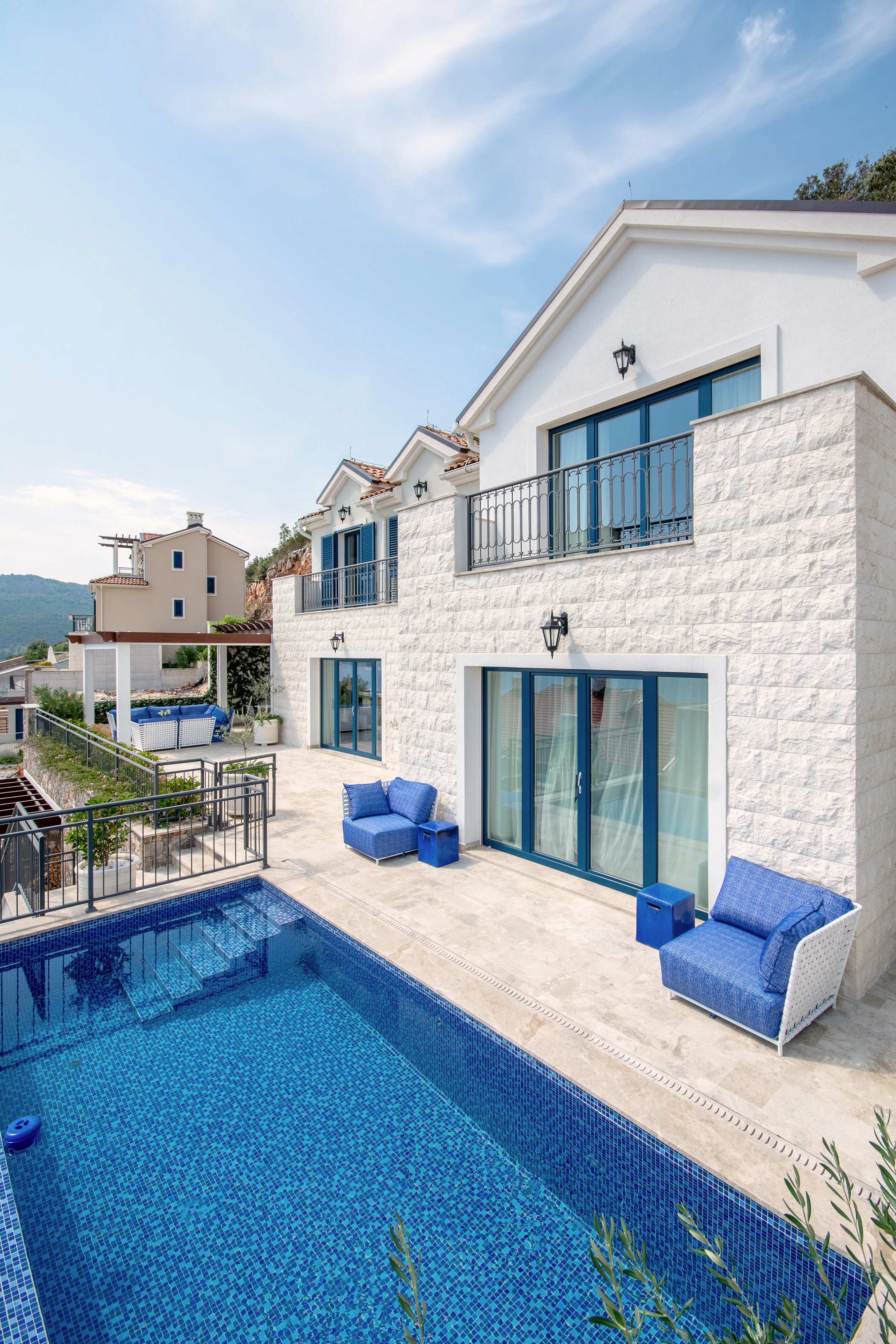 Elegant Poolside View of a Luxury Villa in Montenegro